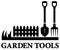 Black gardening symbol with tools