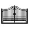 Black gate silhouette . Front view. Vector simple flat graphic
