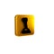 Black Gear shifter icon isolated on transparent background. Manual transmission icon. Yellow square button.