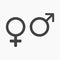 Black gender icon in trendy flat style.