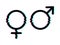 Black Gender Symbols in Glitch Style