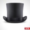 Black gentleman hat cylinder vector background