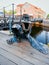 Black ghost sculpture in Klaipeda in Lithuania