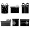 Black gift box icon
