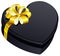 Black gift close box heart shape