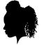 Black Girl African American female, African woman profile picture. Black woman from the side with afroharren. African American afr