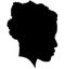 Black Girl African American female, African woman profile picture. Black woman from the side with afroharren. African American afr