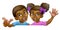 Black Girl and Boy Cartoon Children Kids Sign