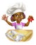 Black Girl Cartoon Child Chef Cook Baker Kid