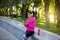 Black girl jogger using sport app for smartphone