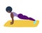 A black girl performs the lower bar. An African-American woman performs the plank asana.Vector illustration