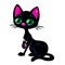 Black glamorous cat cartoon