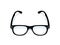 Black glasses. Eyeglasses frame silhouette, black elegant retro spectacles with transparent glass. Vector modern