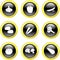 Black Glassy Vegetable Bubble Icons