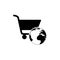 Black Global market concept, Shopping icon