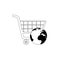 Black Global market concept, Shopping icon