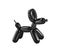 Black glossy balloon dog isolated on white