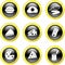 Black Glossy Bubble Food Icon Interface Buttons