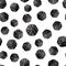 Black glossy game dice, casino seamless pattern on white