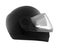 Black, glossy motorcycle helmet