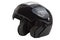Black, glossy motorcycle helmet