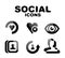 Black glossy social icon set