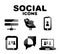 Black glossy social icon set