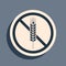 Black Gluten free grain icon isolated on grey background. No wheat sign. Food intolerance symbols. Long shadow style