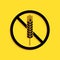 Black Gluten free grain icon isolated on yellow background. No wheat sign. Food intolerance symbols. Long shadow style