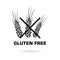 Black Gluten free icon or logo, simple sign