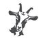 Black goat face stylized vector symbol