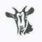 Black goat face stylized vector symbol