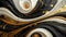 black and gold abstract art, detailed shot of abstract black and gold painting with intricate patterns, circles