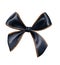 Black and gold bow isolated on white background. Digital paining