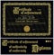 Black and gold certificate. Template. Horizontal.