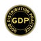 Black and gold color of GDP Good distribution practice sticker