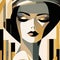Black And Gold Deco Style Woman Poster By Cliff Chiang