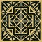 Black And Gold Geometric Tribal Design With Decorative Borders