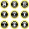 Black Gold Glassy Bubble Button Bug Icons