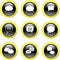 Black Gold Glassy Bubble Button Callout Icons