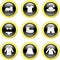 Black Gold Glassy Bubble Button Clothing Icons