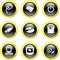 Black Gold Glassy Bubble Button Computer Icons