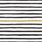 Black and gold hand drawn vector seamless brush stripes pattern.