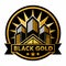 The black gold logo features a sleek and modern design with a color scheme of black and gold, Black Gold Real Estate Logo