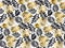 Black and gold luxury tropical leaves seamless pattern.
