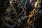 Black and gold marbled texture with bold streaks and striking contrast