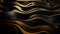 Black and gold metal 3D modern luxury futuristic background. Abstract close-up of luxurious black and gold textured