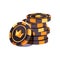 Black and gold poker chips stack. Casino illustration