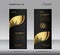 Black and Gold Roll up banner template vector, advertisement, x-banner, poster, pull up design