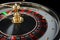 Black and gold roulette close-up. Casino concept, Vegas, creative template, addiction. 3D illustration, 3D render
